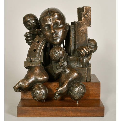 127 - Sir Eduardo Paolozzi KBE, RA, HRSA (1924-2005), a Maquette for 'Great Ormond Street', bronze, on a w... 