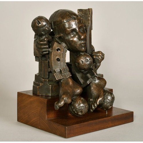 127 - Sir Eduardo Paolozzi KBE, RA, HRSA (1924-2005), a Maquette for 'Great Ormond Street', bronze, on a w... 