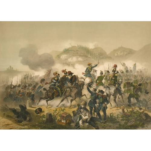 17 - ITALIAN WAR OF INDEPENDENCE, CAMPAIGN OF THE PIEDMONTESE ARMY in 1848.  A framed set of 6 original l... 