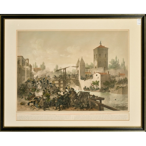 17 - ITALIAN WAR OF INDEPENDENCE, CAMPAIGN OF THE PIEDMONTESE ARMY in 1848.  A framed set of 6 original l... 