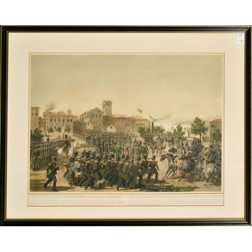 17 - ITALIAN WAR OF INDEPENDENCE, CAMPAIGN OF THE PIEDMONTESE ARMY in 1848.  A framed set of 6 original l... 