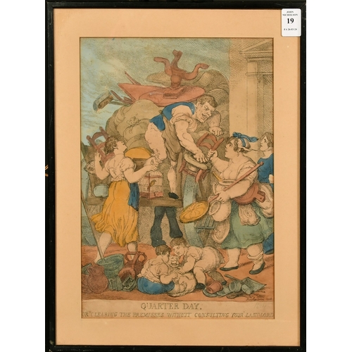 19 - Thomas Rowlandson (1757-1827), 'Quarter Day, or clearing the premisses without consulting your landl... 