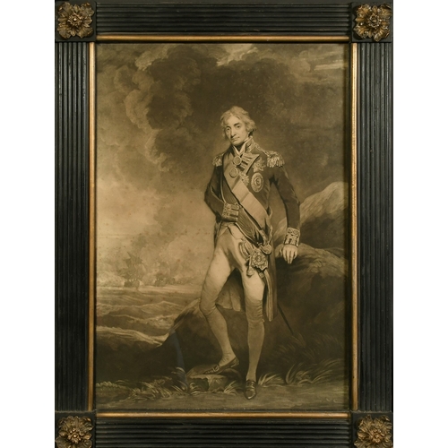 23 - After Hoppner, a portrait of Admiral Lord Nelson, mezzotint, 24