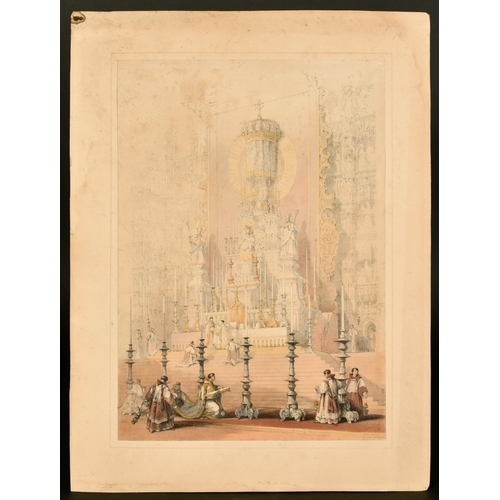 33 - Two hand coloured lithographs of Seville Cathedral, 15