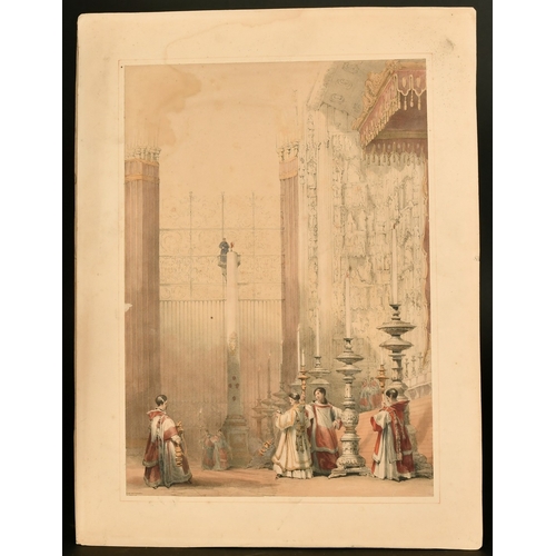 33 - Two hand coloured lithographs of Seville Cathedral, 15