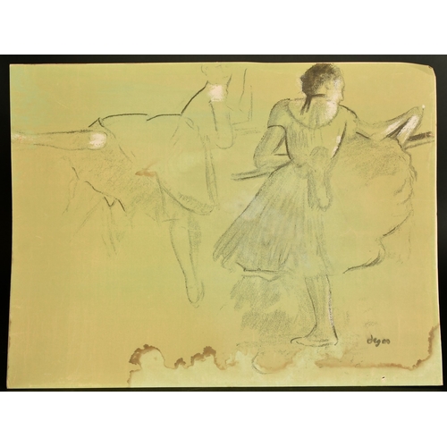 35 - After Degas, ballet dancers at the barre, collotype heightened in white, 17.5