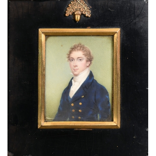 48 - English School, Circa 1817, a miniature portrait of William Cole of Bath aged seventeen, watercolour... 