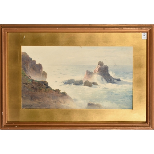 58 - John Farquarson (1865-1931), a collection of three coastal views, watercolour, each signed, the smal... 