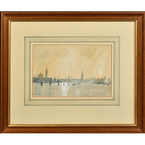 63 - John Doyle, 'Late Afternoon Th Basino di San Marco', signed, labels verso, 6