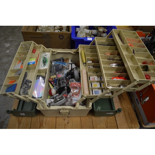 148 - Fishing tackle box and contents.