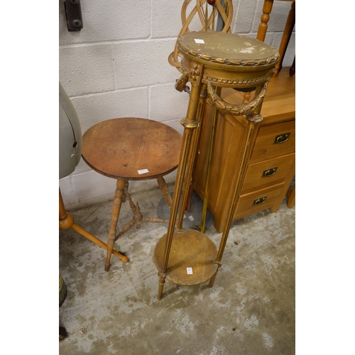 179 - A tripod table and jardiniere stand.