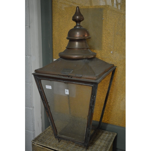 183 - An old copper lantern top.