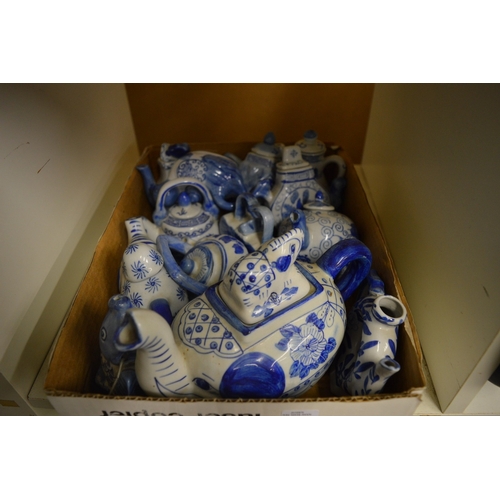 71 - Decorative blue and white china.