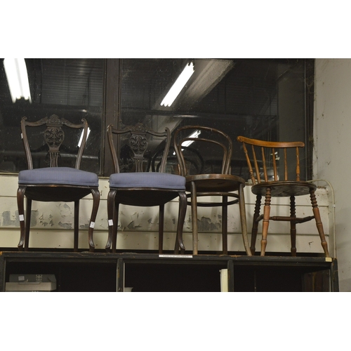 94 - A pair of dining chairs and two others.