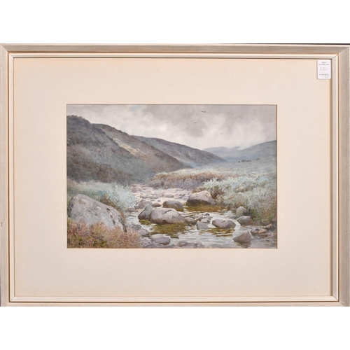 100 - Joseph Kirkpatrick (1872-1930), a rocky river landscape, watercolour, signed, 13.5