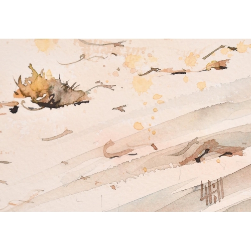 104 - Louise Hill (20th Century), 'African Shore', watercolour, signed, 21