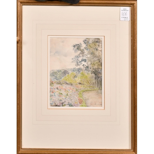 106 - Martin Snape (1852-1930), a garden path, watercolour, signed, 6.5