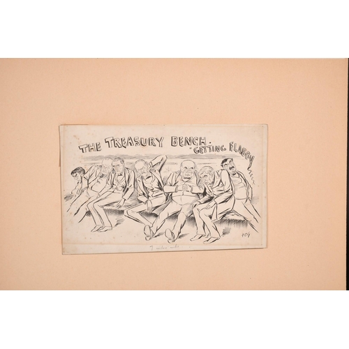 129 - Francis Carruthers Gould (1844-1925), 'The Treasury Bench Getting Flabby', ink in paper, signed with... 