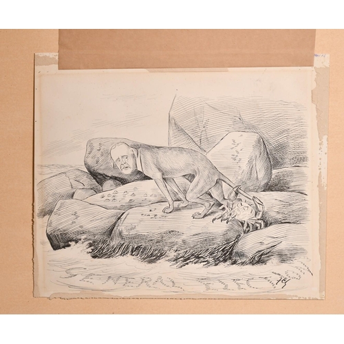 129 - Francis Carruthers Gould (1844-1925), 'The Treasury Bench Getting Flabby', ink in paper, signed with... 