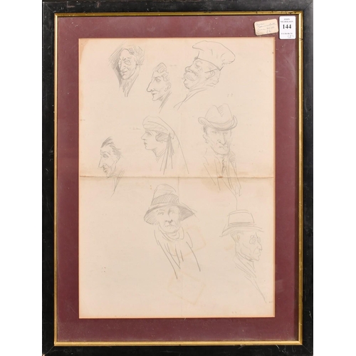 144 - Bruce Bairnsfather (1888-1959), a pair of head studies, a collection of head studies, pencil on the ... 