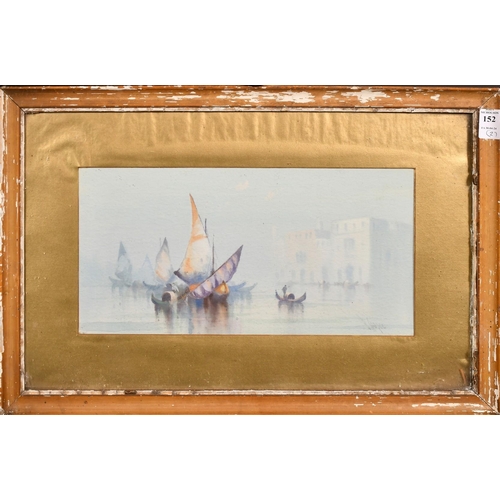 166 - Attributed to Knox, a pair of watercolour scenes of boats around Venice, signed R. Cooper, each 7