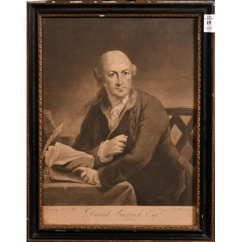 19 - W. Dickinson after R. E. Pine, David Garrick Esq', (reading the Scottish play), mezzotint, 14.5