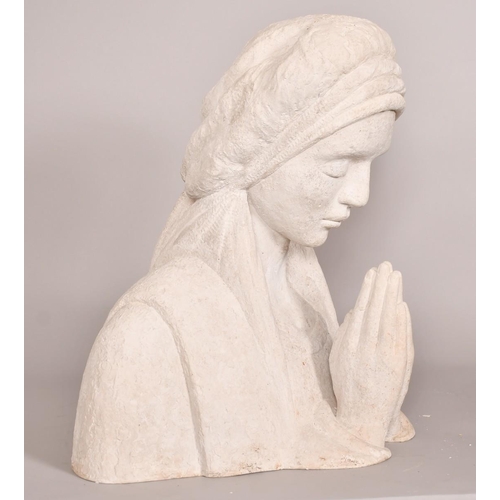 191 - Florian Pilkington-Miksa (1950-2021), 'Praying Woman', composite stone, 21