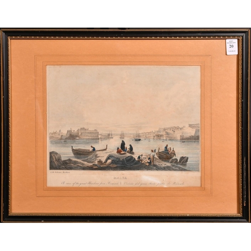 20 - Schranz Brothers, 'Malta, A View of the Great Harbour from Ricasoli', hand coloured lithograph, 9.5