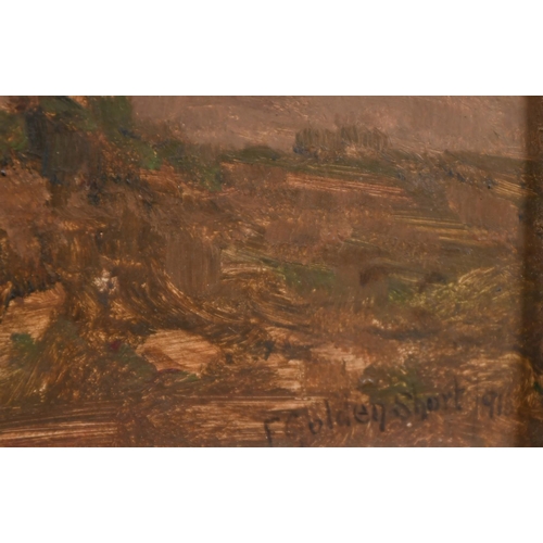 202 - Frederick Golden Short, 'Ocknell Wood (from Stoney Cross)', oil on board, signed, also inscribed ver... 