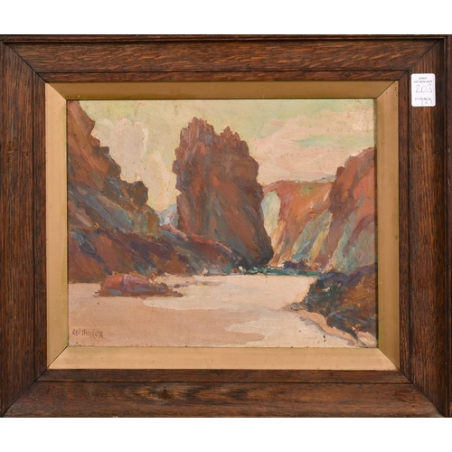 203 - Garstin Cox, a pair of scenes of Cornish Coves, probably Kynance, oil on board, signed, each 10