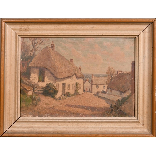 210 - Henry Samuel Merritt (1884-1963), a view of cottages in Cadgwith, Cornwall, oil on board, signed, 10... 