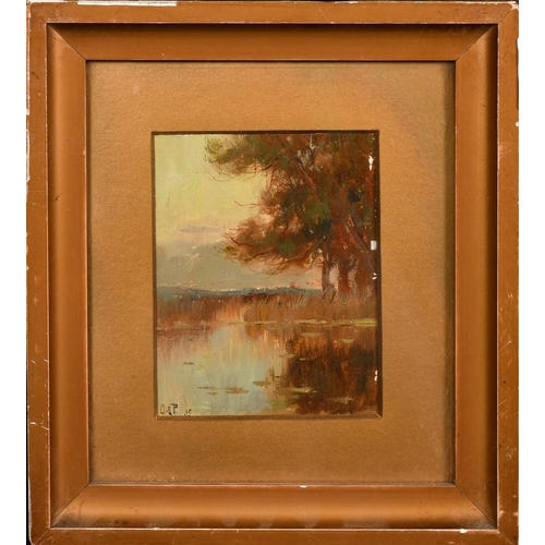 219 - Albert Ernest Proctor, Circa 1905, a pair of landscape scenes, morning and dusk, oil on board, signe... 