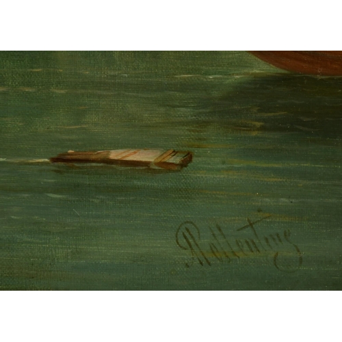 225 - Alfred Pollentine (1836-1890), 'The Dogana, Venice', oil on canvas, signed, 20