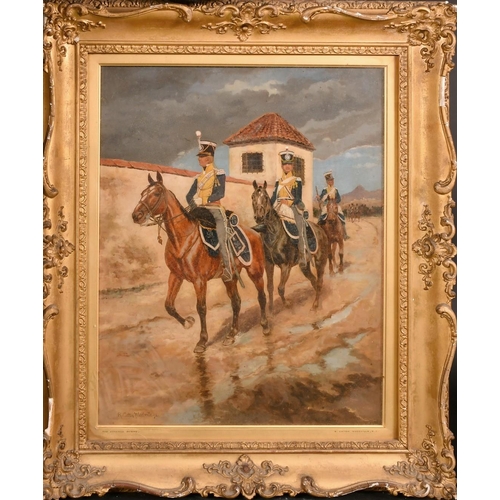 232 - Richard Caton Woodville (1856-1927), 'The Advance Guard', and 'Leaving the Billet', a pair of oil on... 