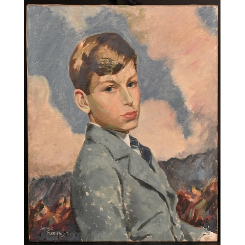 236 - Arthur Ferrier (1890-1973), a portrait study of a young boy in a jacket and tie, oil on canvas, sign... 