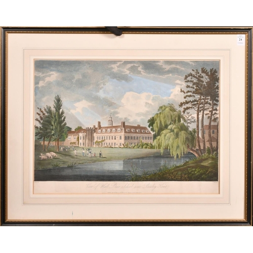 24 - Samuel Alken after W. Noble, 'View of Hall Place School near Bexley Kent', (Cricketing Scene), hand ... 