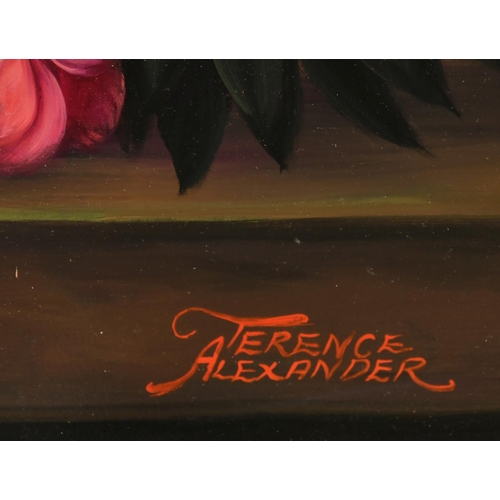 272 - Terence Alexander (20th Century), a still life of flowers, oil on canvas, signed, 36