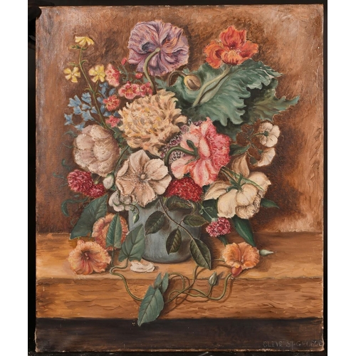 276 - Clive St. George, Circa 1910, a still life study of mixed flowers, oil on canvas, signed, 30.75