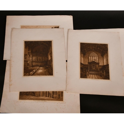 28 - J. R. Hutchinson, etchings of Peterhouse, Cambridge, a set of five, each signed in pencil, unframed,... 