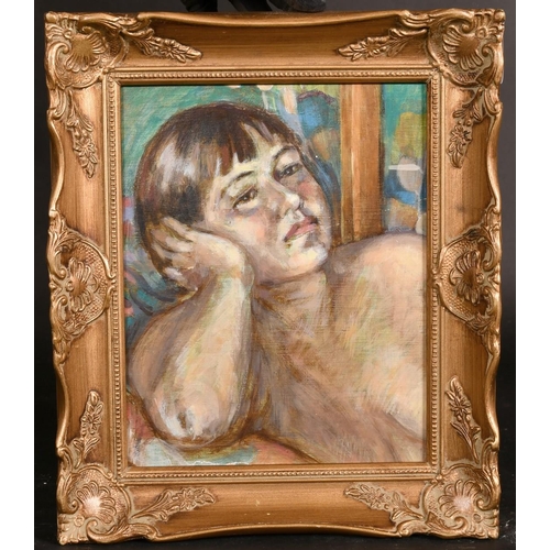 295 - Manner of Renoir, study of a young girl, oil on board, 10