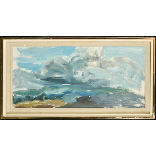 355 - John Hitchens (b. 1940), 'Hills Under Gathering Cloud, Greenleaves, Petworth, Sussex 1964', oil on b... 