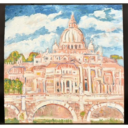 361 - Simeon Stafford (b. 1956), a view of the Vatican, Rome, oil on panel, signed, 31.5