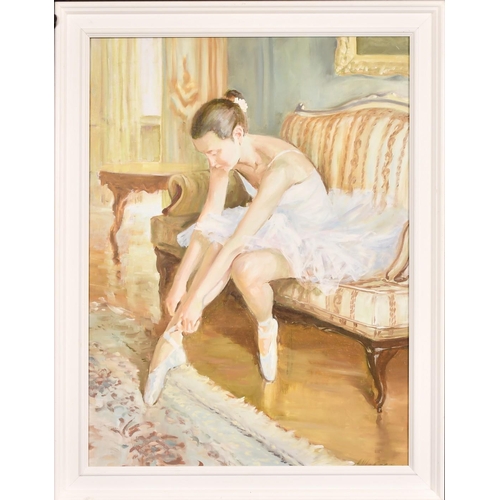 378 - Alexandr Shevchuk, new ballet shoes, oil on canvas, signed, 31.5