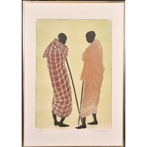 38 - Thelma Sanders, a lithograph of a Kenyan woman, signed in pencil and numbered 73/97, 27.5