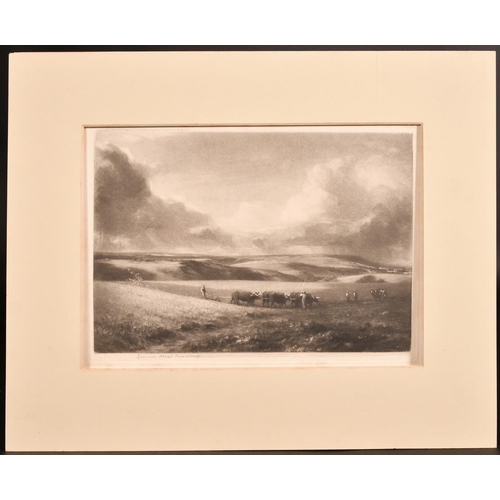 40 - Norman Hirst, 'Ploughing on the Downs', mezzotint, signed and inscribed in pencil, 8