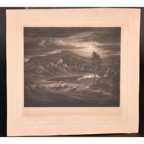 40 - Norman Hirst, 'Ploughing on the Downs', mezzotint, signed and inscribed in pencil, 8