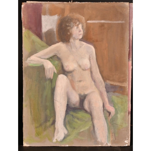 410 - George Weissbort (1928-2013), a pair of unfamed oil on board studies of female nudes, each 13