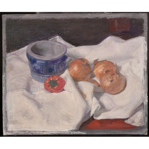 417 - George Weissbort (1928-2013), 'The Blue Flemish Pot', oil on canvas laid down, signed, 10