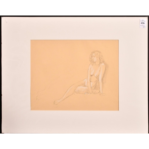 426 - George Weissbort (1928-2013), a collection of four studies of female nudes, pencil chalk and crayon,... 