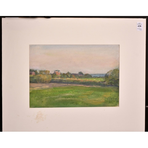 428 - George Weissbort (1928-2013), a collection of seven watercolours of landscape views, some heightened... 